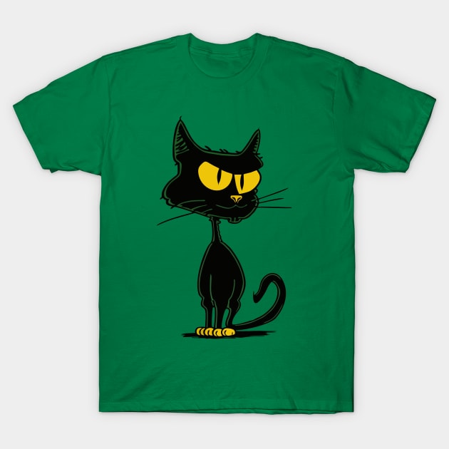 Retro Cartoon Cat T-Shirt by KAOZ